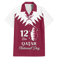 Personalised Qatar National Day Family Matching Mermaid Dress and Hawaiian Shirt Dawlat Qatar Map Islamic Pattern - Wonder Print Shop