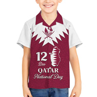 Personalised Qatar National Day Family Matching Puletasi Dress and Hawaiian Shirt Dawlat Qatar Map Islamic Pattern - Wonder Print Shop
