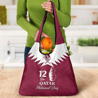 Personalised Qatar National Day Grocery Bag Dawlat Qatar Map Islamic Pattern