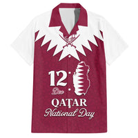 Personalised Qatar National Day Hawaiian Shirt Dawlat Qatar Map Islamic Pattern - Wonder Print Shop