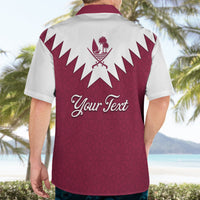 Personalised Qatar National Day Hawaiian Shirt Dawlat Qatar Map Islamic Pattern - Wonder Print Shop