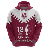Personalised Qatar National Day Hoodie Dawlat Qatar Map Islamic Pattern - Wonder Print Shop