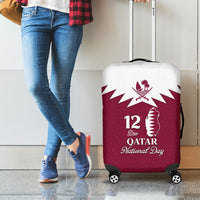 Qatar National Day Luggage Cover Dawlat Qatar Map Islamic Pattern - Wonder Print Shop