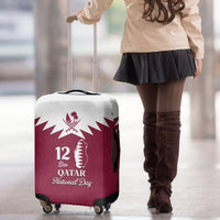 Qatar National Day Luggage Cover Dawlat Qatar Map Islamic Pattern - Wonder Print Shop