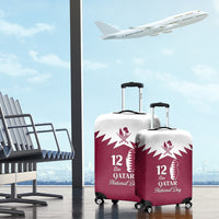 Qatar National Day Luggage Cover Dawlat Qatar Map Islamic Pattern - Wonder Print Shop