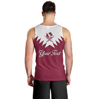 Personalised Qatar National Day Men Tank Top Dawlat Qatar Map Islamic Pattern - Wonder Print Shop
