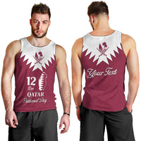 Personalised Qatar National Day Men Tank Top Dawlat Qatar Map Islamic Pattern - Wonder Print Shop