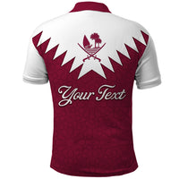 Personalised Qatar National Day Polo Shirt Dawlat Qatar Map Islamic Pattern - Wonder Print Shop