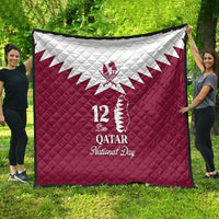 Qatar National Day Quilt Dawlat Qatar Map Islamic Pattern - Wonder Print Shop