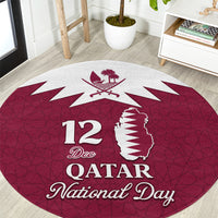 personalised-qatar-national-day-round-carpet-dawlat-qatar-map-islamic-pattern