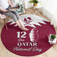 personalised-qatar-national-day-round-carpet-dawlat-qatar-map-islamic-pattern
