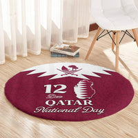 personalised-qatar-national-day-round-carpet-dawlat-qatar-map-islamic-pattern