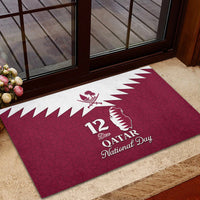 Qatar National Day Rubber Doormat Dawlat Qatar Map Islamic Pattern - Wonder Print Shop