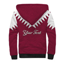 Personalised Qatar National Day Sherpa Hoodie Dawlat Qatar Map Islamic Pattern - Wonder Print Shop