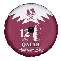 Qatar National Day Spare Tire Cover Dawlat Qatar Map Islamic Pattern - Wonder Print Shop