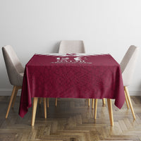Qatar National Day Tablecloth Dawlat Qatar Map Islamic Pattern - Wonder Print Shop