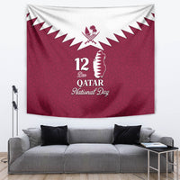 Qatar National Day Tapestry Dawlat Qatar Map Islamic Pattern - Wonder Print Shop