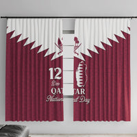 Qatar National Day Window Curtain Dawlat Qatar Map Islamic Pattern - Wonder Print Shop