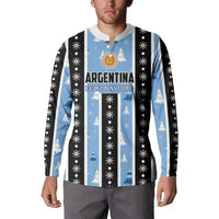Argentina Christmas Button Sweatshirt Feliz Navidad Sol de Mayo - Wonder Print Shop