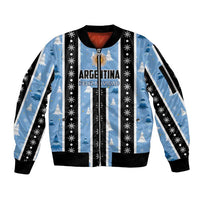 Argentina Christmas Sleeve Zip Bomber Jacket Feliz Navidad Sol de Mayo - Wonder Print Shop