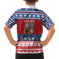 Personalized Czech Republic Christmas Family Matching Short Sleeve Bodycon Dress and Hawaiian Shirt Czechia Vesele Vanoce - Wonder Print Shop