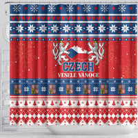 Czech Republic Christmas Shower Curtain Czechia Vesele Vanoce