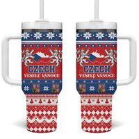 Czech Republic Christmas Tumbler With Handle Czechia Vesele Vanoce - Wonder Print Shop