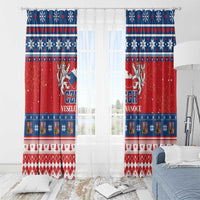 Czech Republic Christmas Window Curtain Czechia Vesele Vanoce - Wonder Print Shop