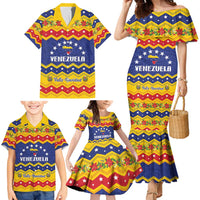 Personalized Venezuela Christmas Family Matching Mermaid Dress and Hawaiian Shirt Feliz Navidad - Wonder Print Shop