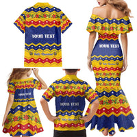 Personalized Venezuela Christmas Family Matching Mermaid Dress and Hawaiian Shirt Feliz Navidad - Wonder Print Shop