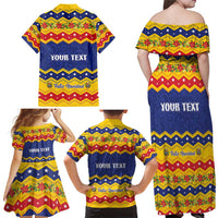 Personalized Venezuela Christmas Family Matching Off Shoulder Maxi Dress and Hawaiian Shirt Feliz Navidad - Wonder Print Shop