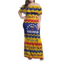 Personalized Venezuela Christmas Family Matching Off Shoulder Maxi Dress and Hawaiian Shirt Feliz Navidad - Wonder Print Shop