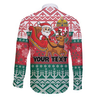 Personalized Hungary Christmas Family Matching Long Sleeve Bodycon Dress and Hawaiian Shirt Magyarorszag Boldog Karacsonyt - Wonder Print Shop