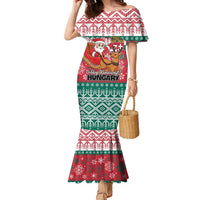 Personalized Hungary Christmas Family Matching Mermaid Dress and Hawaiian Shirt Magyarorszag Boldog Karacsonyt - Wonder Print Shop