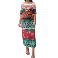 Personalized Hungary Christmas Family Matching Puletasi and Hawaiian Shirt Magyarorszag Boldog Karacsonyt - Wonder Print Shop