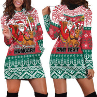 Personalized Hungary Christmas Hoodie Dress Magyarorszag Boldog Karacsonyt - Wonder Print Shop