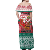 Personalized Hungary Christmas Off Shoulder Maxi Dress Magyarorszag Boldog Karacsonyt - Wonder Print Shop