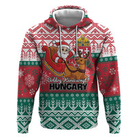 Personalized Hungary Christmas Zip Hoodie Magyarorszag Boldog Karacsonyt - Wonder Print Shop