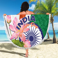India Republic Day Beach Blanket Lotus Floral Paisley Pattern - Wonder Print Shop