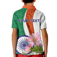 India Republic Day Kid Polo Shirt Lotus Floral Paisley Pattern - Wonder Print Shop