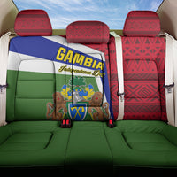Gambia Independence Day Back Car Seat Cover Coat Of Arms African Pattern - Wonder Print Shop