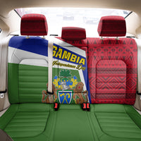 Gambia Independence Day Back Car Seat Cover Coat Of Arms African Pattern - Wonder Print Shop