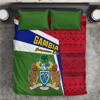 Gambia Independence Day Bedding Set Coat Of Arms African Pattern - Wonder Print Shop