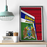 Gambia Independence Day Canvas Wall Art Coat Of Arms African Pattern - Wonder Print Shop
