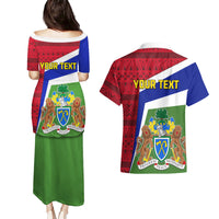 Gambia Independence Day Couples Matching Puletasi and Hawaiian Shirt Coat Of Arms African Pattern - Wonder Print Shop