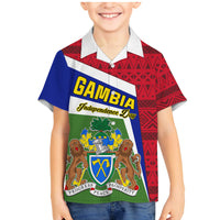 Gambia Independence Day Family Matching Mermaid Dress and Hawaiian Shirt Coat Of Arms African Pattern - Wonder Print Shop