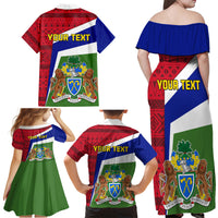 Gambia Independence Day Family Matching Off Shoulder Maxi Dress and Hawaiian Shirt Coat Of Arms African Pattern - Wonder Print Shop