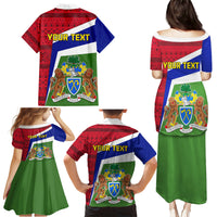 Gambia Independence Day Family Matching Puletasi and Hawaiian Shirt Coat Of Arms African Pattern - Wonder Print Shop