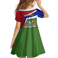 Gambia Independence Day Family Matching Short Sleeve Bodycon Dress and Hawaiian Shirt Coat Of Arms African Pattern - Wonder Print Shop