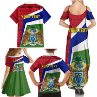Gambia Independence Day Family Matching Summer Maxi Dress and Hawaiian Shirt Coat Of Arms African Pattern - Wonder Print Shop
